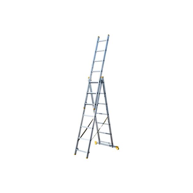 Лестниця алюмінієва MASTERTOOL 3-секційна 3х7 ступенів 79-1307, фото  | SNABZHENIE.com.ua