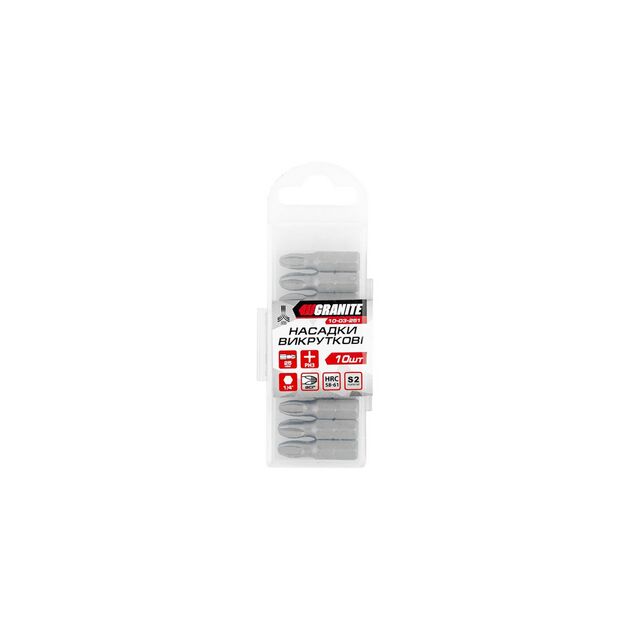 Насадка отверточная GRANITE PH3 25 мм ¼" S2 набор 10 шт 10-03-251, фото , изображение 2 | SNABZHENIE.com.ua