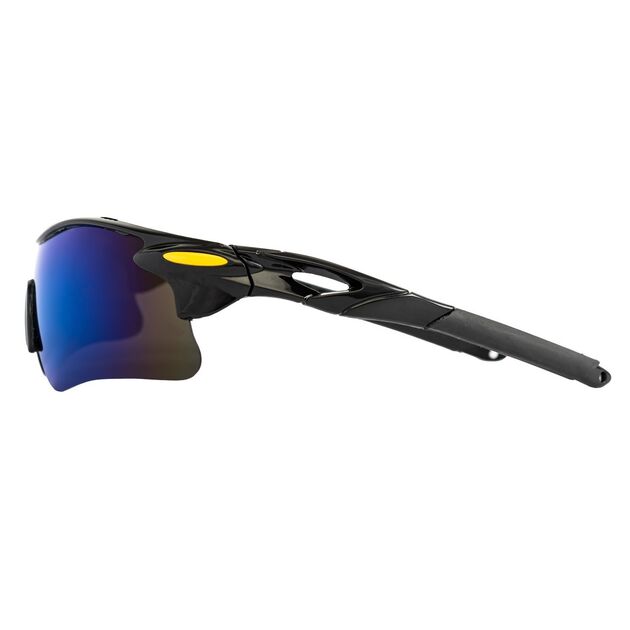 Очки відкриті MASTERTOOL SPORTLINE BLUE MIRROR панорамна лінза полуоправа протиковзкі дужки 82-0011, фото , зображення 2 | SNABZHENIE.com.ua