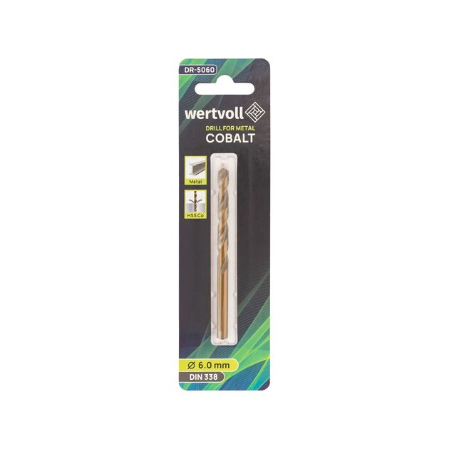 Сверло для металу WERTVOLL HSS 6.0х93 мм COBALT DIN 338 DR-5060, фото , зображення 3 | SNABZHENIE.com.ua
