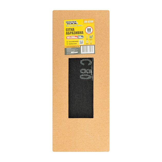 Сетка абразивная MASTERTOOL 80 зерно 107х280 мм 50 шт 08-0208PC, фото , изображение 3 | SNABZHENIE.com.ua