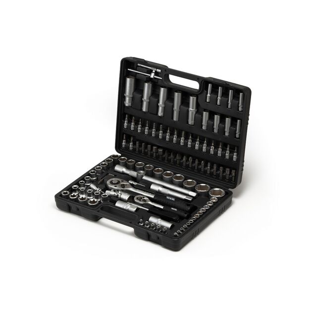 Набір інструментів MASTERTOOL ¼&½ 108 шт 4-14 мм 10-32 мм кейс 78-7108, фото  | SNABZHENIE.com.ua