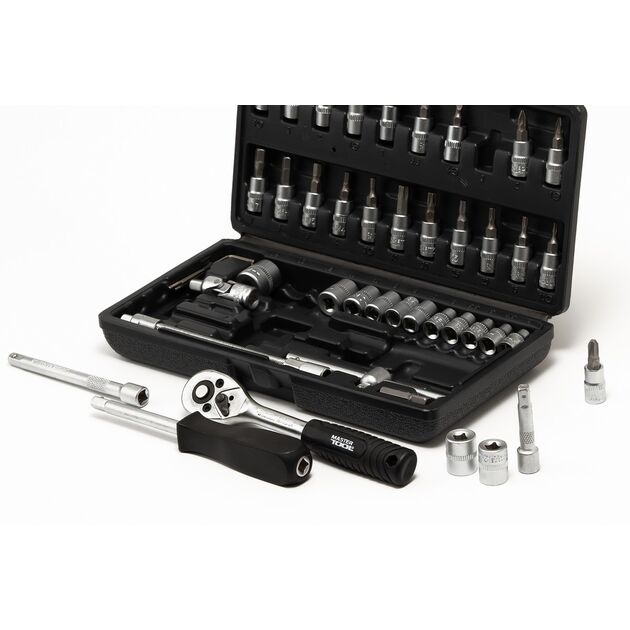 Набор инструментов MASTERTOOL ¼ 46 шт 4-14 мм кейс 78-6046, фото , изображение 2 | SNABZHENIE.com.ua