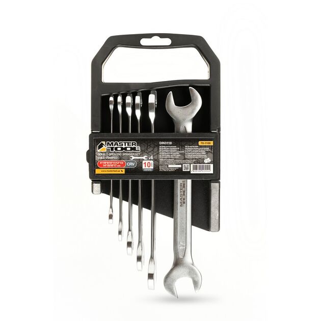 Ключи рожковые MASTERTOOL PROFI COLD STAMPED набор 6 шт (6х7-16х17 мм) CrV DIN3110 70-1106, фото  | SNABZHENIE.com.ua
