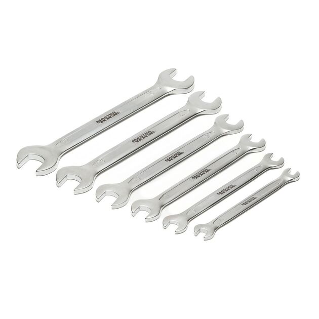Ключи рожковые MASTERTOOL PROFI COLD STAMPED набор 6 шт (6х7-16х17 мм) CrV DIN3110 70-1106, фото , зображення 2 | SNABZHENIE.com.ua