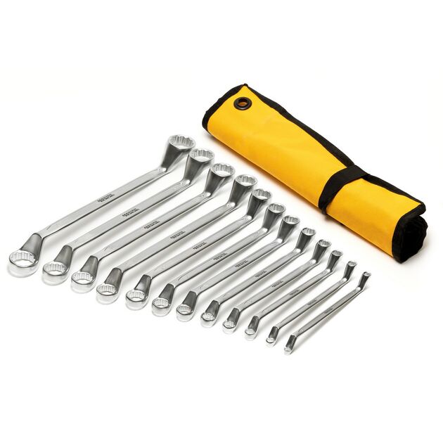 Ключи накидные MASTERTOOL COLD STAMPED набор 12 шт (6х7-30х32 мм) CrV DIN897 72-3212, фото , зображення 2 | SNABZHENIE.com.ua
