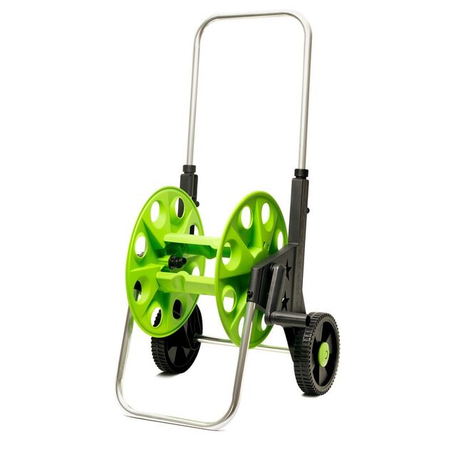 Катушка со шлангом MASTERTOOL ½" 50 м с телескопической ручкой на колесах 92-8800, фото , зображення 3 | SNABZHENIE.com.ua