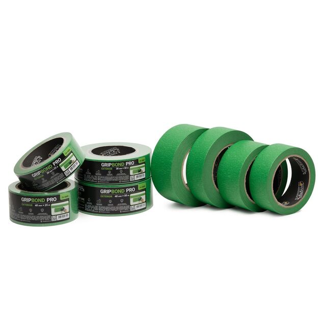 Лента малярная для грубых работ MASTERTOOL GripBond Pro Exterior 48 мм×50 м зеленая 79-9889, фото , зображення 3 | SNABZHENIE.com.ua