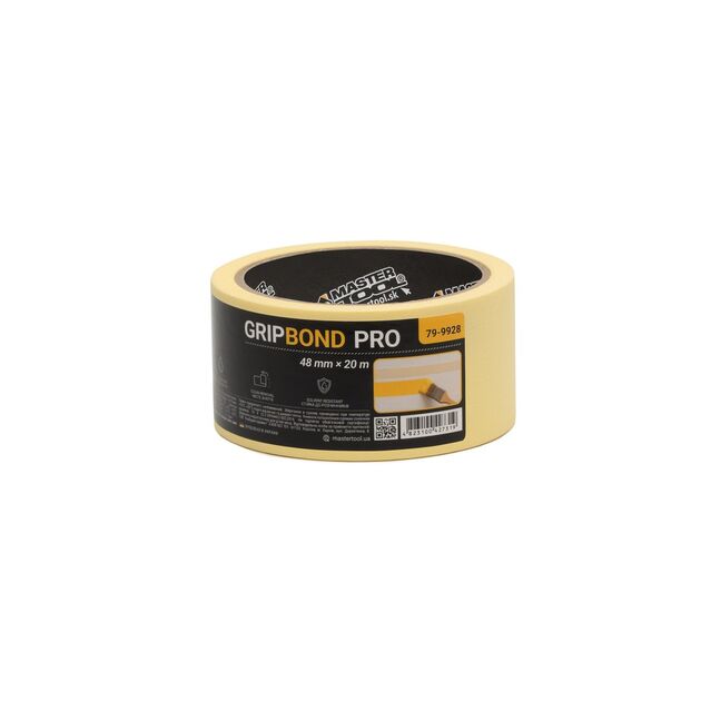 Лента малярная универсальная MASTERTOOL GripBond Pro 48 мм×20 м желтая 79-9928, фото  | SNABZHENIE.com.ua