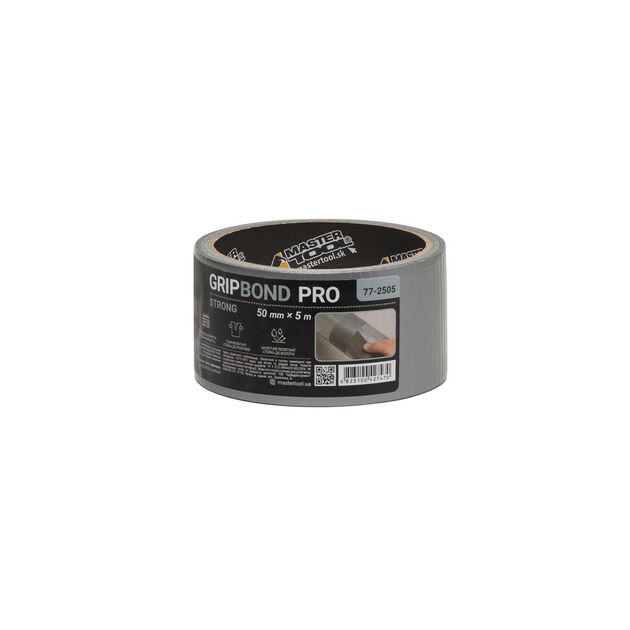 Лента армированная MASTERTOOL GripBond Pro Strong t 70°C 50 мм×5 м серая 77-2505, фото  | SNABZHENIE.com.ua