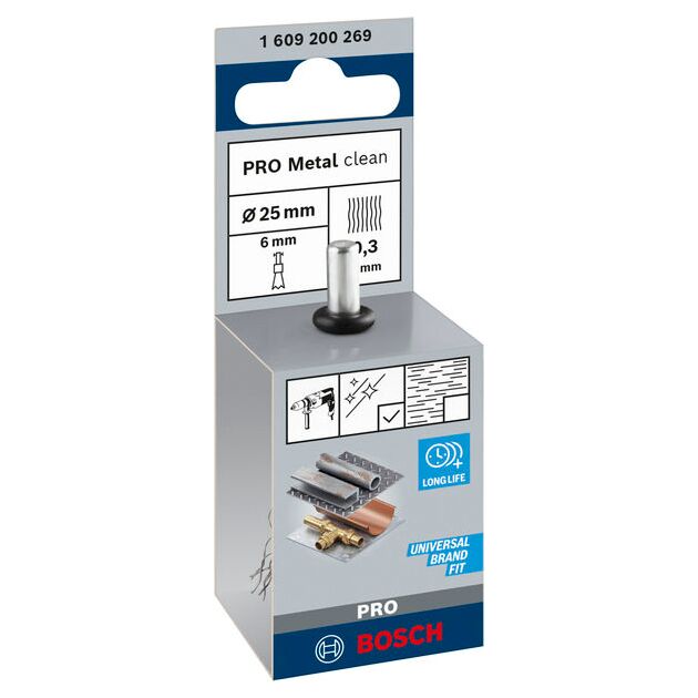 Торцева щітка PRO Metal clean, прямий хвостовик, 25 x 0,3 мм Bosch, фото , изображение 2 | SNABZHENIE.com.ua