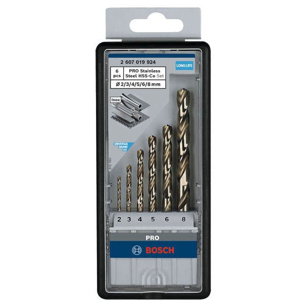 Набір спіральних свердел PRO Stainless Steel HSS-Co, 6 шт. Bosch, фото  | SNABZHENIE.com.ua