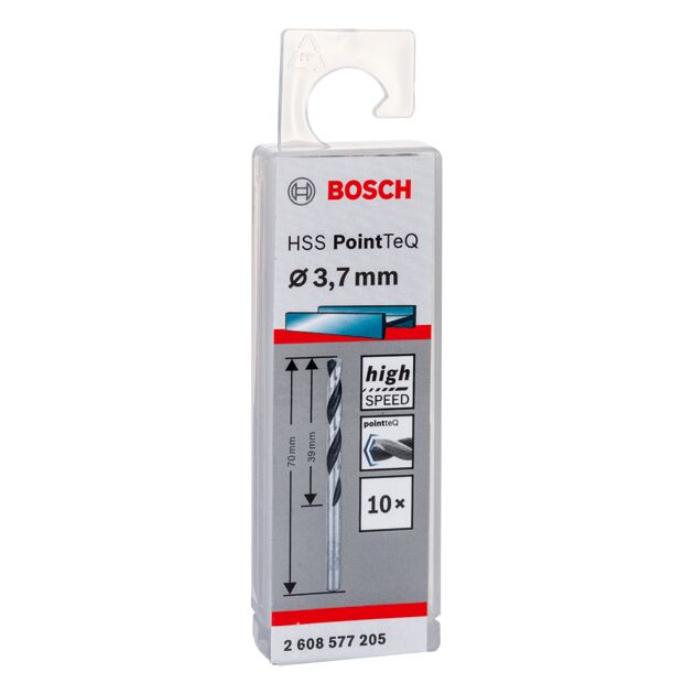 Спіральне свердло, HSS PointTeQ 3,7 мм Bosch, фото , изображение 2 | SNABZHENIE.com.ua
