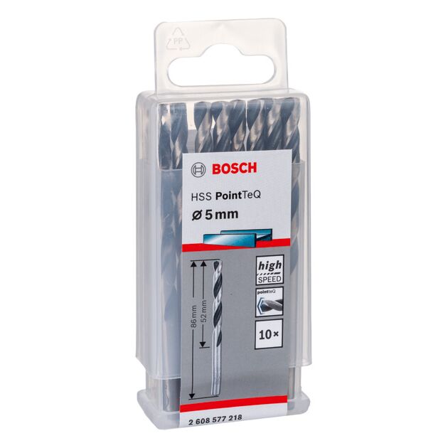 Спіральне свердло, HSS PointTeQ 5,0 мм Bosch, фото , изображение 2 | SNABZHENIE.com.ua