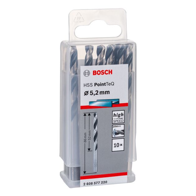 Спіральне свердло, HSS PointTeQ 5,2 мм Bosch, фото , изображение 2 | SNABZHENIE.com.ua