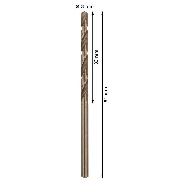 Спіральне свердло PRO Stainless Steel HSS-Co, 3 x 33 x 61 мм, 10 шт. Bosch, фото , изображение 4 | SNABZHENIE.com.ua