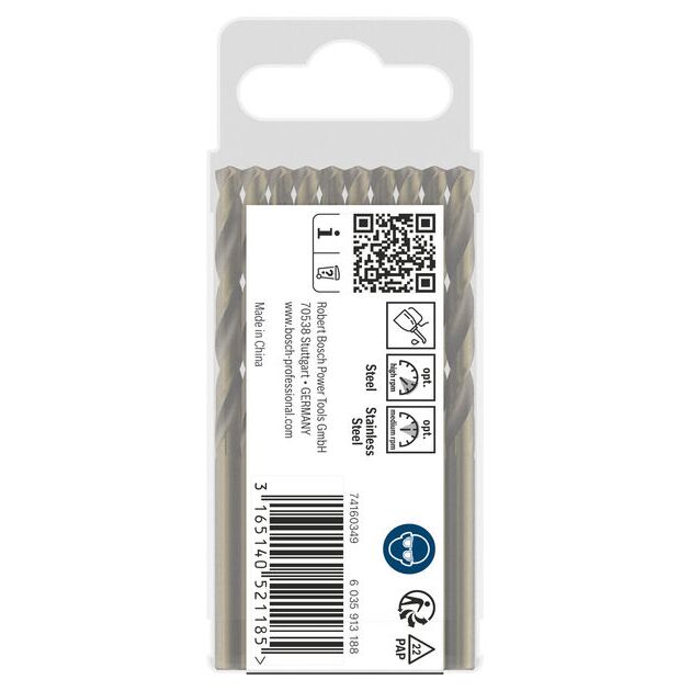 Спіральне свердло PRO Stainless Steel HSS-Co, 4,5 x 47 x 80 мм, 10 шт. Bosch, фото , изображение 3 | SNABZHENIE.com.ua