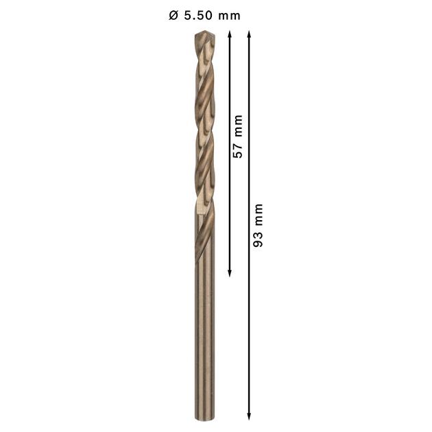 Спіральне свердло PRO Stainless Steel HSS-Co, 5,5 x 57 x 93 мм, 10 шт. Bosch, фото , изображение 4 | SNABZHENIE.com.ua