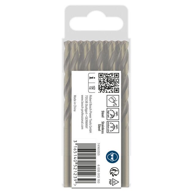 Спіральне свердло PRO Stainless Steel HSS-Co, 5,5 x 57 x 93 мм, 10 шт. Bosch, фото , изображение 3 | SNABZHENIE.com.ua