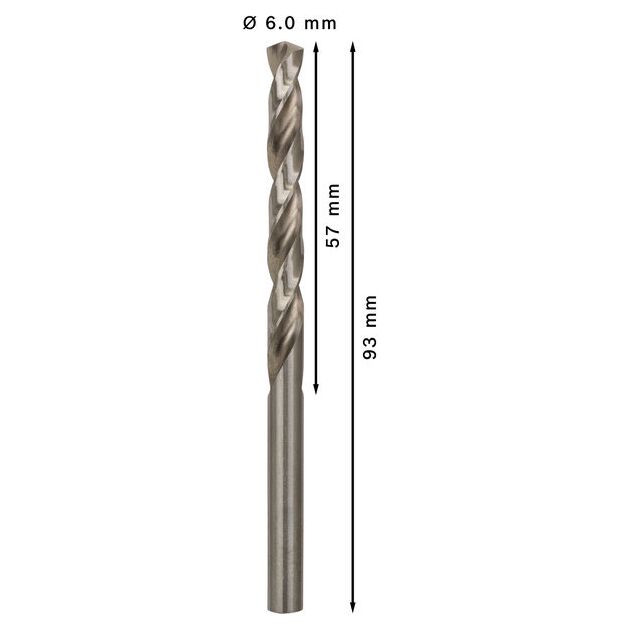 Набір спіральних свердел PRO Metal HSS-G, стандартна довжина, 6 x 57 x 93 мм, 10 шт. Bosch, фото , зображення 4 | SNABZHENIE.com.ua