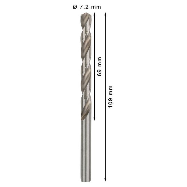 Набір спіральних свердел PRO Metal HSS-G, стандартна довжина, 7,2 x 69 x 109 мм, 10 шт. Bosch, фото , изображение 4 | SNABZHENIE.com.ua