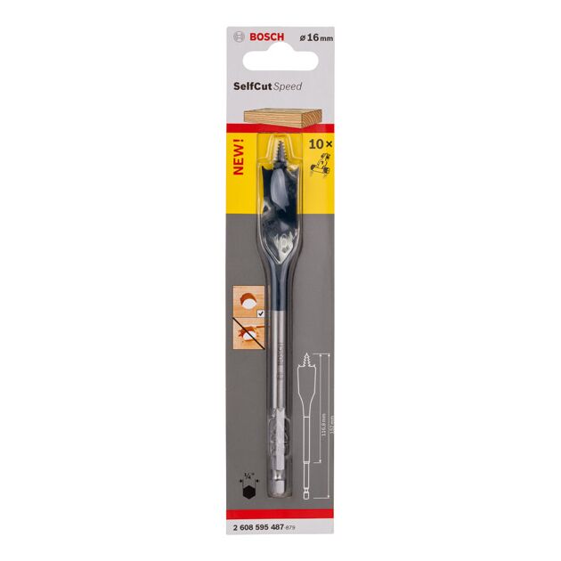 Центрові cвердла Self Cut Speed, шестигранний хвостовик Bosch, фото , изображение 2 | SNABZHENIE.com.ua