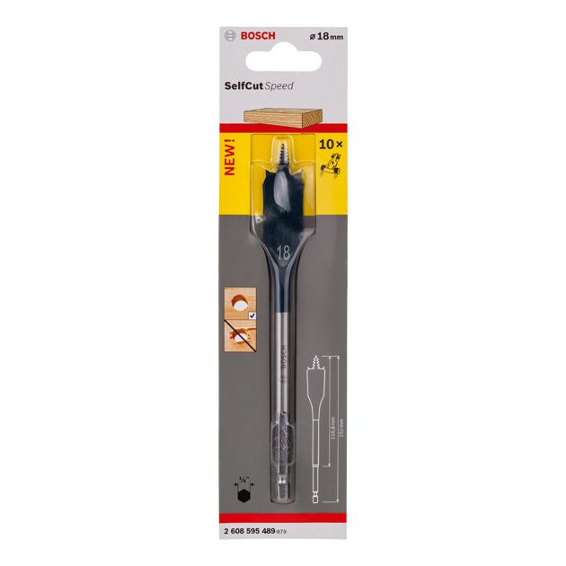 Центрові cвердла Self Cut Speed, шестигранний хвостовик Bosch, фото , изображение 2 | SNABZHENIE.com.ua