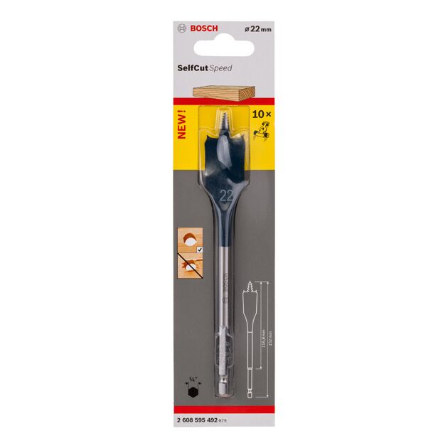 Центрові cвердла Self Cut Speed, шестигранний хвостовик Bosch, фото , изображение 2 | SNABZHENIE.com.ua