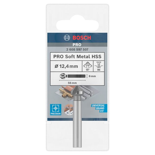 Зенківка PRO Soft Metal HSS, 12,4 x 56 мм, M6 Bosch, фото , изображение 2 | SNABZHENIE.com.ua