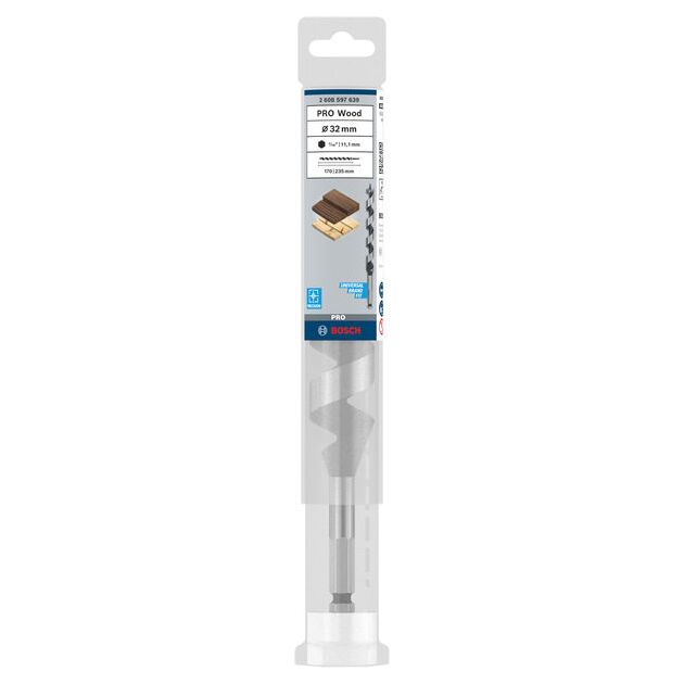 Гвинтове свердло PRO Wood, 32 x 170 x 235 мм Bosch, фото , изображение 2 | SNABZHENIE.com.ua