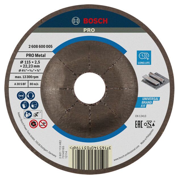 Армований відрізний круг PRO Metal, 115 x 2,5 x 22,23 мм, oSa Bosch, фото  | SNABZHENIE.com.ua