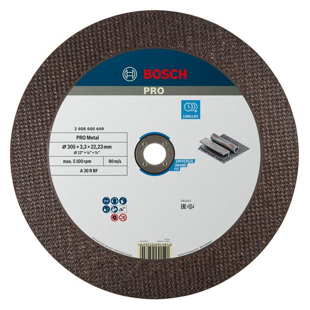 Армований відрізний круг PRO Metal, 300 x 3,2 x 22,23 мм Bosch, фото  | SNABZHENIE.com.ua