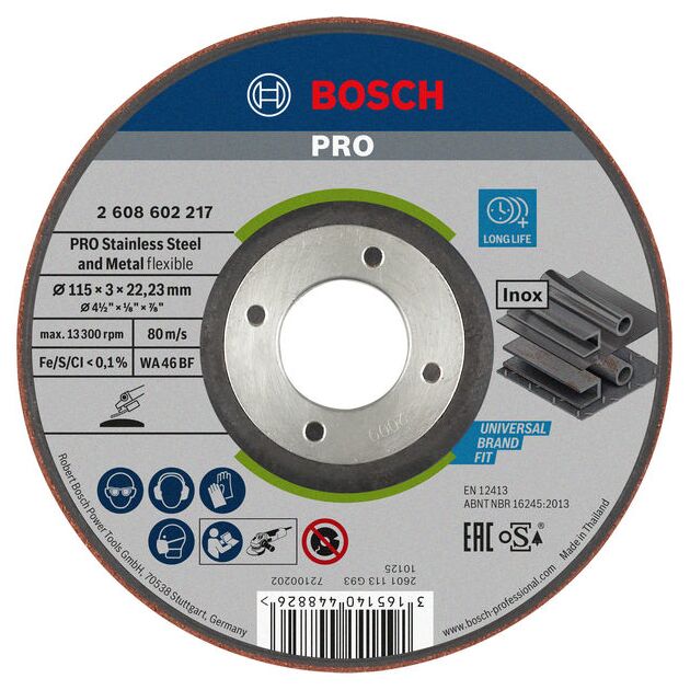 Шліфувальний диск PRO Semi-Flexible, 115 x 3 x 22,23 мм Bosch, фото  | SNABZHENIE.com.ua