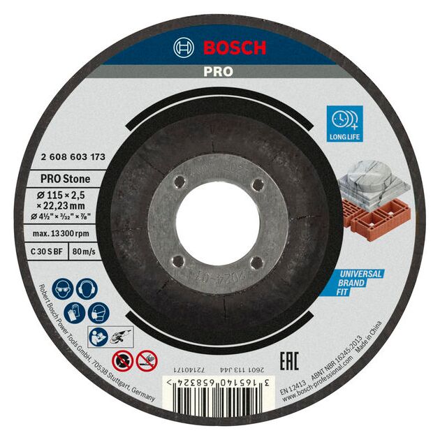 Відрізний круг PRO Stone, 115 x 2,5 x 22,23 мм Bosch, фото  | SNABZHENIE.com.ua