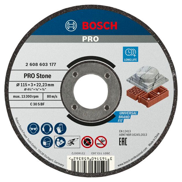 Відрізний круг PRO Stone, 115 x 3 x 22,23 мм Bosch, фото  | SNABZHENIE.com.ua