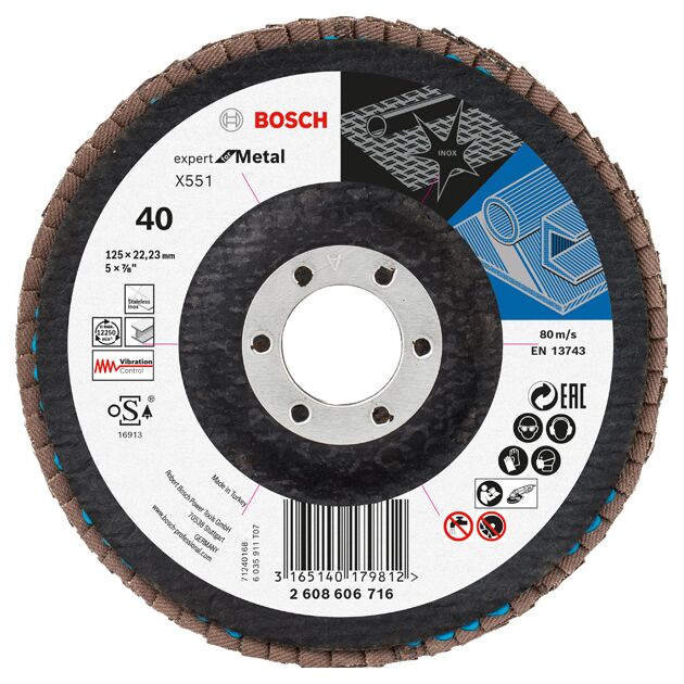 Складчастий шліфувальний круг X551, Expert for Metal Bosch, фото  | SNABZHENIE.com.ua