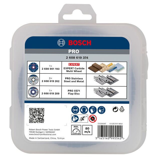 PRO Cutting and Grinding Set, 125 x 1 x 22,23 мм, X-Lock, 5 шт. Bosch, фото , изображение 2 | SNABZHENIE.com.ua