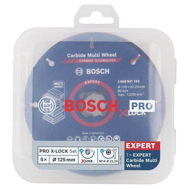 PRO Cutting and Grinding Set, 125 x 1 x 22,23 мм, X-Lock, 5 шт. Bosch, фото  | SNABZHENIE.com.ua