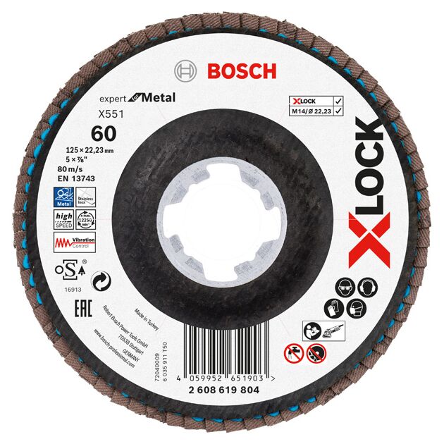 Пелюстковий шліфувальний диск X-LOCK X551 Expert for Metal Bosch, фото  | SNABZHENIE.com.ua