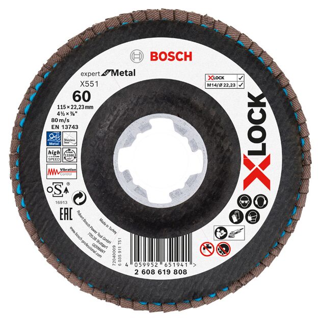 Пелюстковий шліфувальний диск X-LOCK X551 Expert for Metal Bosch, фото  | SNABZHENIE.com.ua
