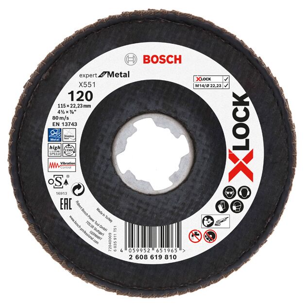 Пелюстковий шліфувальний диск X-LOCK X551 Expert for Metal Bosch, фото  | SNABZHENIE.com.ua