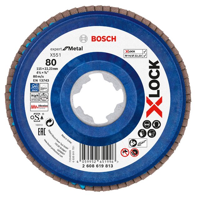 Пелюстковий шліфувальний диск X-LOCK X551 Expert for Metal Bosch, фото  | SNABZHENIE.com.ua