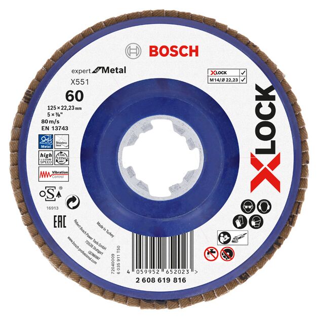 Пелюстковий шліфувальний диск X-LOCK X551 Expert for Metal Bosch, фото  | SNABZHENIE.com.ua
