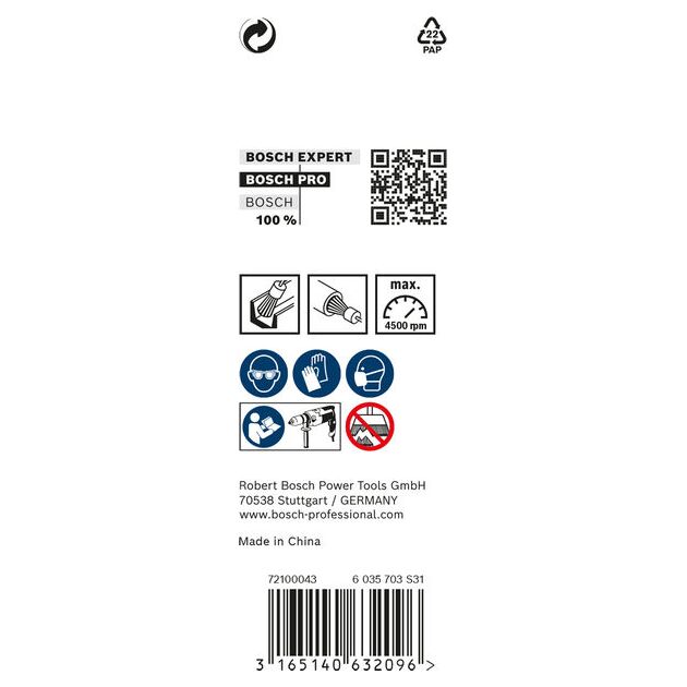 Торцева щітка PRO Stainless Steel heavy, прямий хвостовик, 19 x 0,35 мм Bosch, фото , изображение 3 | SNABZHENIE.com.ua