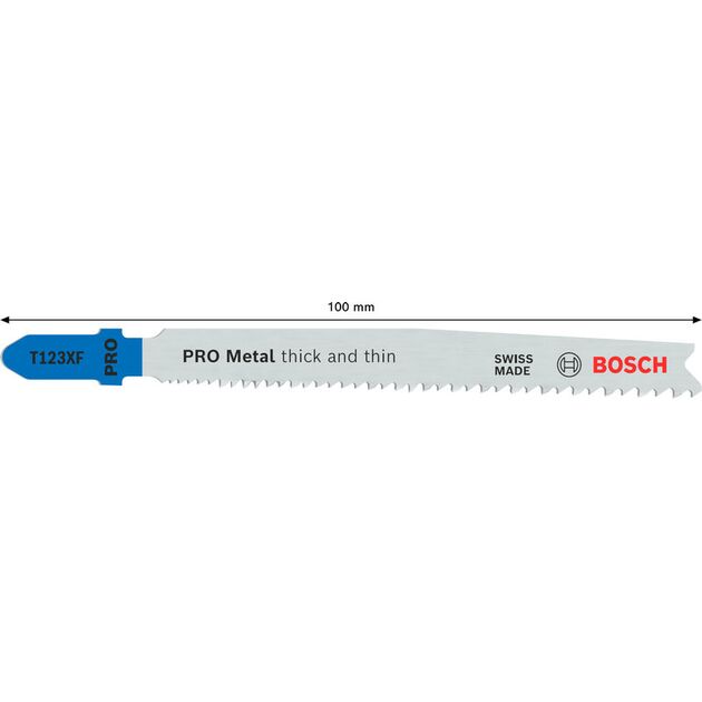 Полотно для лобзиків PRO Metal Thick and Thin T123XF, 100 мм, 5 шт. Bosch, фото , изображение 4 | SNABZHENIE.com.ua
