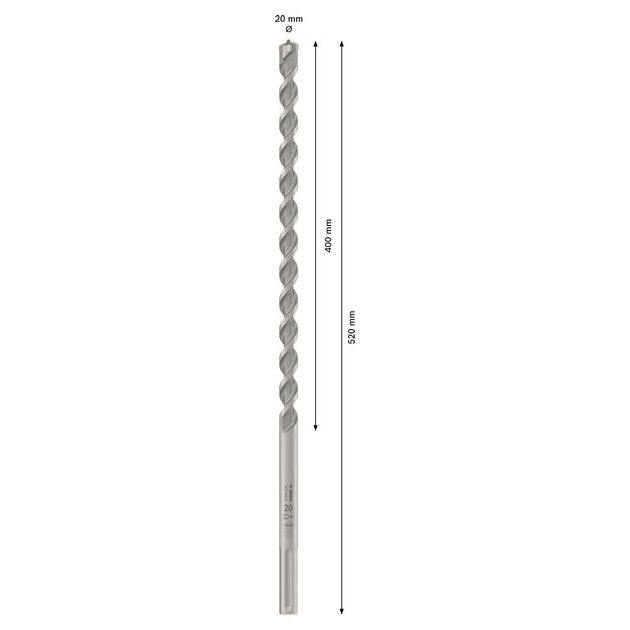 Ударне свердло PRO SDS max-4, 20 x 400 x 520 мм Bosch, фото , изображение 3 | SNABZHENIE.com.ua