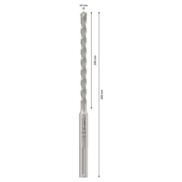 Ударне свердло PRO SDS max-4, 14 x 200 x 340 мм Bosch, фото , зображення 4 | SNABZHENIE.com.ua