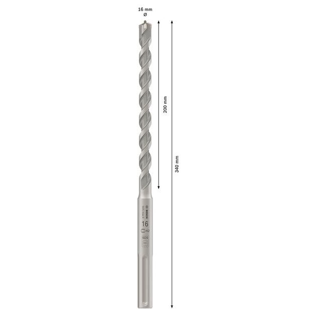 Ударне свердло PRO SDS max-4, 16 x 200 x 340 мм Bosch, фото , изображение 3 | SNABZHENIE.com.ua