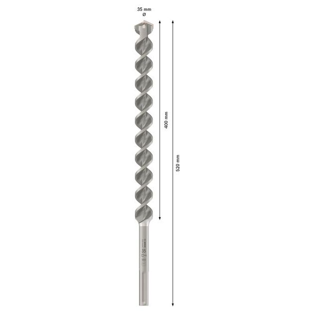 Ударне свердло PRO SDS max-4, 35 x 400 x 520 мм Bosch, фото , изображение 3 | SNABZHENIE.com.ua
