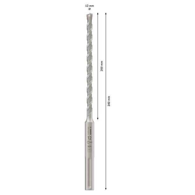 Ударне свердло PRO SDS max-4, 12 x 200 x 340 мм Bosch, фото , изображение 4 | SNABZHENIE.com.ua